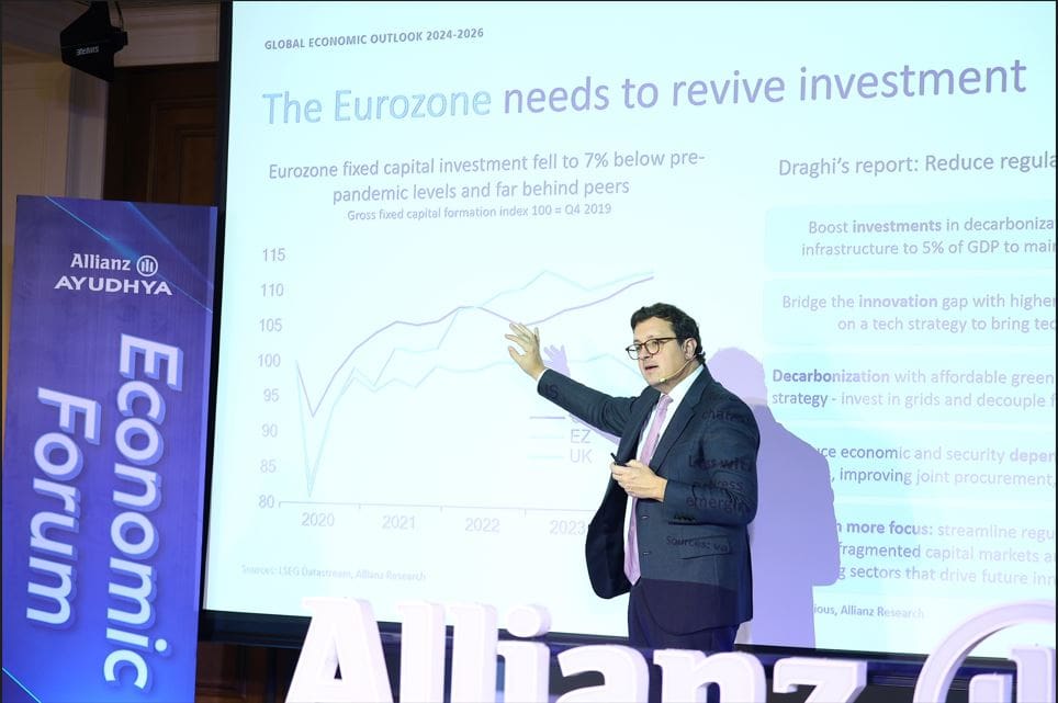 กลุ่มอลิอันซ์เปิดบทวิเคราะห์แนวโน้มการเติบโตทางเศรษฐกิจโลกปี 2567-2569

เติบโตท่ามกลางความเสี่ยง มีการเปลี่ยนแปลงในระดับภูมิภาค