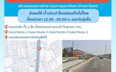 ประกาศ การประปานครหลวง เรื่อง ปรับปรุงระบบท่อประธาน