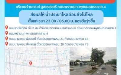 ประกาศ การประปานครหลวง เรื่อง ติดตั้งประตูน้ำท่อประปา