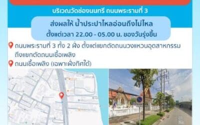 ประกาศ การประปานครหลวง เรื่อง ปรับปรุงระบบท่อประธาน