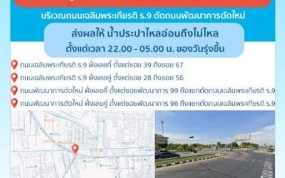 ประกาศ การประปานครหลวง เรื่อง ตัดบรรจบท่อประธานที่วางใหม่