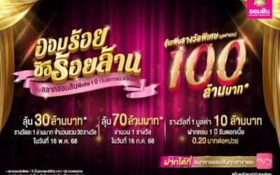 ฉลองใหญ่วันสถาปนาธนาคาร ! สลากออมสินพิเศษ 1 ปี “ออมร้อย ชิงร้อยล้าน” เริ่มฝากแค่ 100 มีสิทธิ์ลุ้น 100 ล้าน เปิดฝากสลากแล้ววันนี้