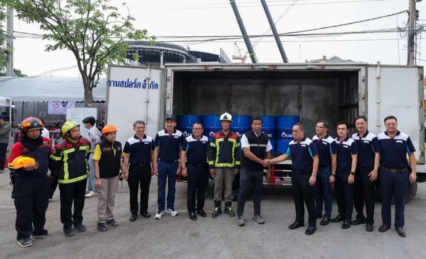 OR มอบน้ำมันดีเซล 2,000 ลิตร แก่ กทม. เพื่อสนับสนุนภารกิจช่วยเหลือผู้ประสบภัยในพื้นที่ตึกถล่ม