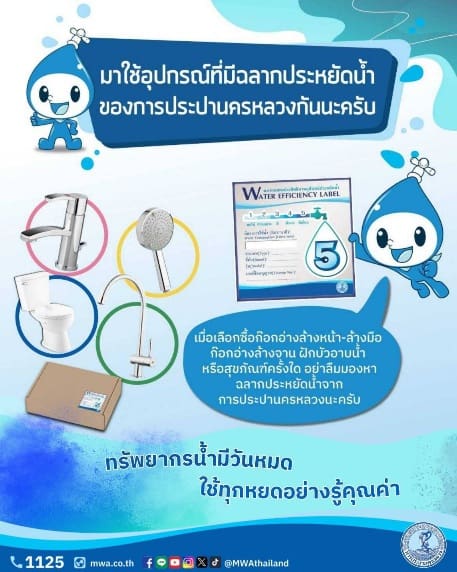 การประปานครหลวง (กปน.) ชวนรู้จัก “ฉลากประหยัดน้ำ” ตัวช่วยประหยัดค่าน้ำ และรักษ์โลก