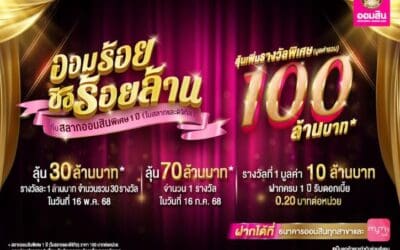 ฉลองใหญ่วันสถาปนาธนาคาร ! สลากออมสินพิเศษ 1 ปี “ออมร้อย ชิงร้อยล้าน”เริ่มฝากแค่ 100 มีสิทธิ์ลุ้น 100 ล้าน เปิดฝากสลากแล้ววันนี้