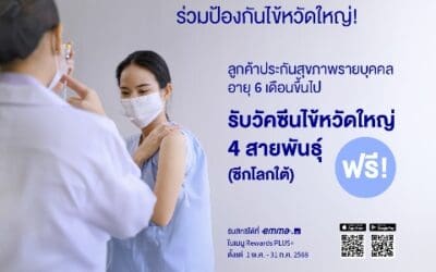 กรุงไทย – แอกซ่า ประกันชีวิต มอบสิทธิพิเศษแก่ลูกค้า เข้ารับการฉีดวัคซีนป้องกันไข้หวัดใหญ่ 4 สายพันธุ์ ผ่านแอบพลิเคชัน Emma by AXA โดยไม่มีค่าใช้จ่ายค่าวัคซีน