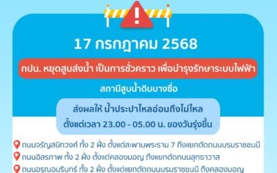 ประกาศ การประปานครหลวง เรื่อง บำรุงรักษาระบบไฟฟ้า