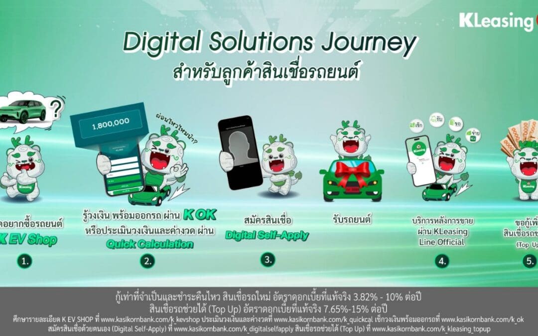 ลีสซิ่งกสิกรไทยคว้ารางวัล Best Automobile Financing  2 ปีซ้อน จาก The Asian Banker เดินหน้าสู่ผู้นำนวัตกรรมสินเชื่อรถยนต์ ยกระดับประสบการณ์สมัครสินเชื่อสะดวกรวดเร็วผ่านแพลตฟอร์ม K OK