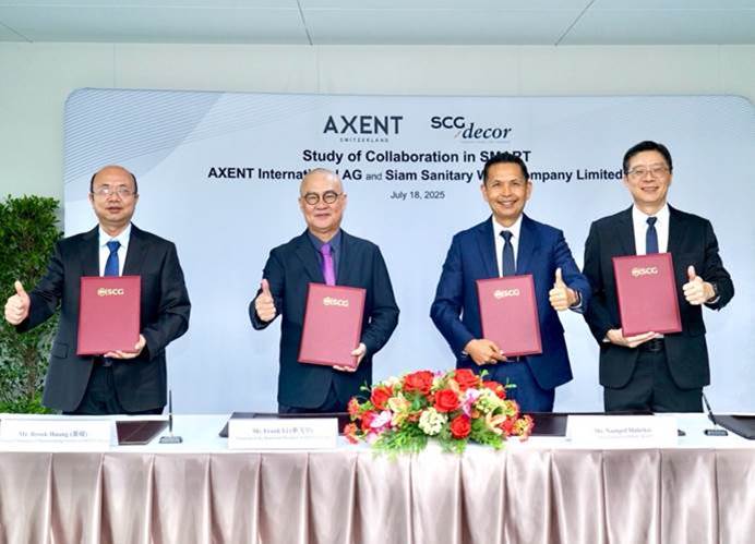 SCGD จับมือ AXENT Switzerland ขับเคลื่อนการเติบโตตลาดสุขภัณฑ์อัจฉริยะมุ่งสู่ความเป็นผู้นำในเอเชียตะวันออกเฉียงใต้