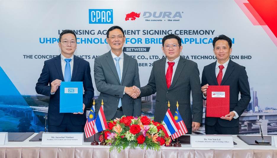 CPAC-SCG จับมือ DURA TECHNOLOGY ผู้เชี่ยวชาญระดับโลก

ขยายศักยภาพงานก่อสร้างสะพาน เทคโนโลยี Ultra-High Performance Concrete (UHPC)

ยกระดับมาตรฐานโครงสร้างพื้นฐานของไทย