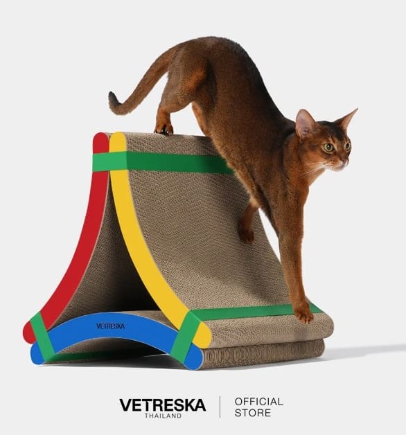 แมวฟินแน่! ที่ลับเล็บแผ่นกระดาษลูกฟูก VETRESKA Chroma Cat Scratcher