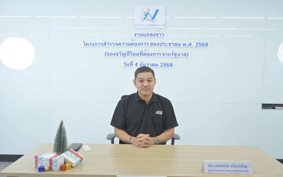 สำนักงานสถิติแห่งชาติชี้ ประชาชนต้องการให้รัฐบาล “แก้ปัญหาค่าครองชีพ” เพื่อเป็นของขวัญปีใหม่ 69 มากที่สุด