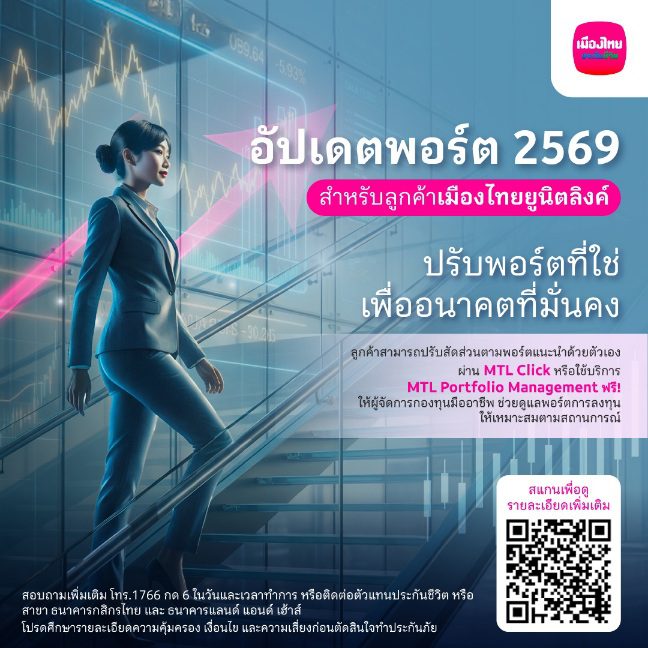 “เมืองไทยประกันชีวิต” ปรับพอร์ตแนะนำยูนิตลิงค์ ต้อนรับปีใหม่ 2569เพื่อสร้างโอกาสรับผลตอบแทนให้ “เฮง” ตลอดปีม้า