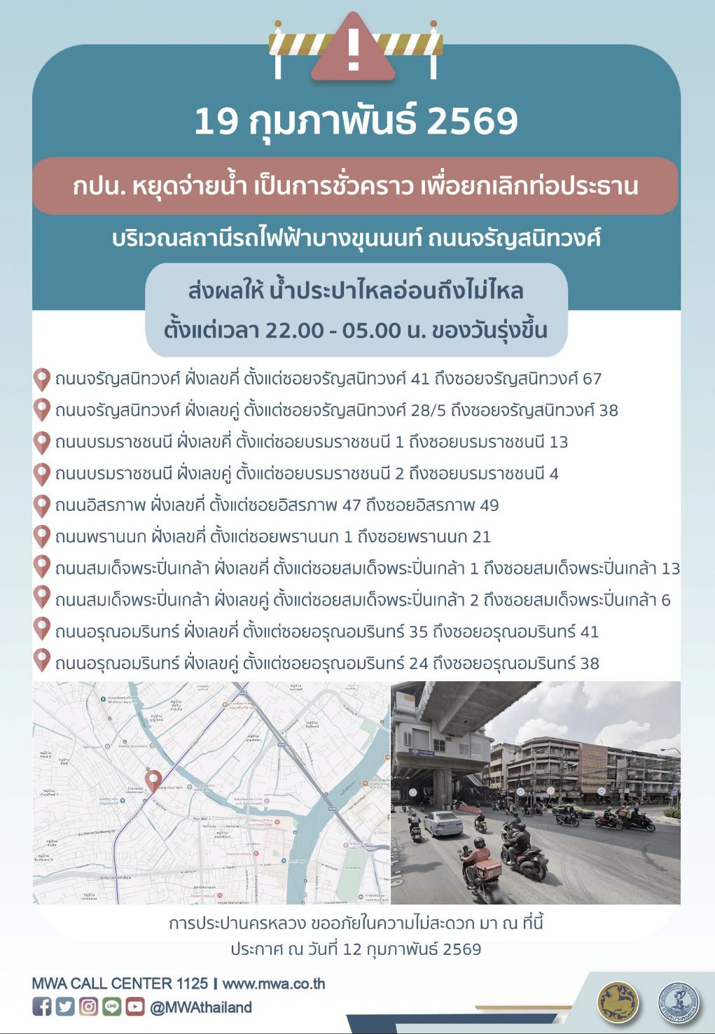 ประกาศ การประปานครหลวง  เรื่อง ยกเลิกท่อประธาน