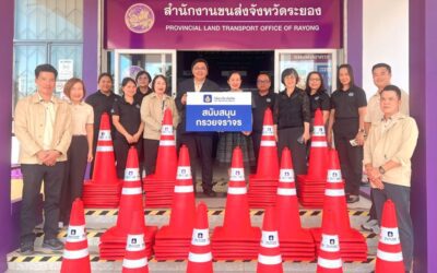 วิริยะประกันภัย มอบกรวยยางจัดระเบียบการจราจร สนง.ขนส่งระยอง