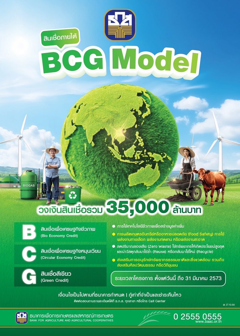 ธ.ก.ส. ขานรับนโยบายรัฐ จัดสินเชื่อลดต้นทุนพลังงานให้เกษตรกรและรณรงค์มาตรการ ประหยัดพลังงานในองค์กร
