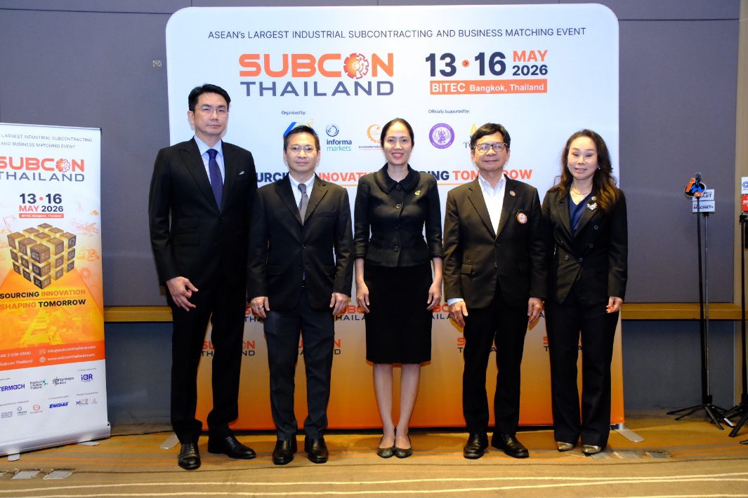 “SUBCON Thailand 2026 เดินหน้าสร้างโอกาสผู้ประกอบการไทย เชื่อมสู่ Supply Chain โลก 
รับเม็ดเงินลงทุนทะลุ 1.87 ล้านล้านบาท”
บีโอไอ ผนึกกำลัง สมาคมส่งเสริมการรับช่วงการผลิตไทย และ อินฟอร์มา มาร์เก็ตส์ ยกระดับอุตสาหกรรมไทย
สู่เวทีโลก ผ่านกิจกรรมสำคัญ ที่งาน SUBCON Thailand 2026
