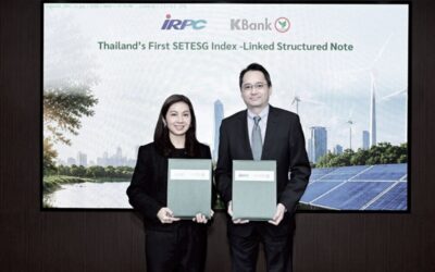 กสิกรไทยเปิดตัวนวัตกรรมการเงินอ้างอิงดัชนี SETESG ครั้งแรกในไทย โดย IRPC เป็นผู้ลงทุน เพื่อร่วมขับเคลื่อนตลาดทุนสู่ความยั่งยืน