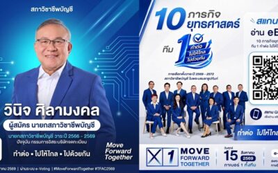วินิจ ศิลามงคล นำทีมเลือกตั้งสภาวิชาชีพบัญชี 15 ส.ค.นี้ ทีมเบอร์ 1 “Move Forward Together” สานต่องาน เดินหน้าวิชาชีพบัญชียุค AI