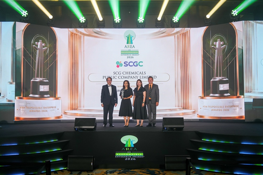SCGC คว้ารางวัลความยั่งยืนระดับเอเชีย “The ESG Champions of Asia 2026” ด้าน Green Leadership จากเวที Asia Responsible Enterprise Award 2026 ยกระดับสู่การเป็น Operational Excellence in Sustainable Waste Management