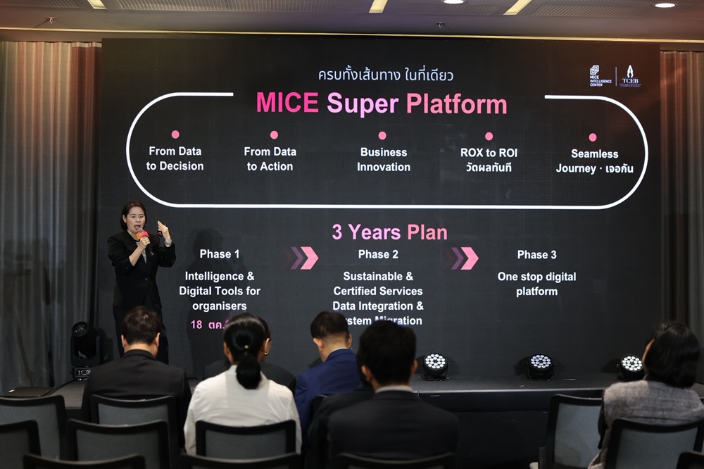 ทีเส็บ เปิดตัว “MICE Super Platform”
เชื่อมเครือข่ายข้อมูลให้ผู้ประกอบการไมซ์ พร้อมแข่งขันบนเวทีโลก